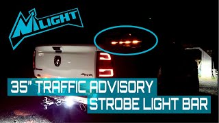 Nilight 35in Traffic Advisory Strobe Light Bar Install and Review