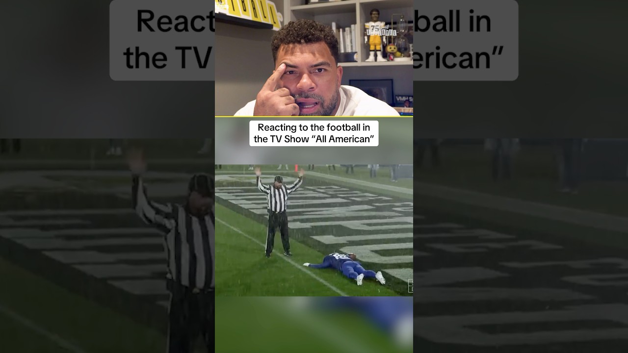 Reacting to the football in “All American” 😭😂🏈 #football #nfl #allamerican