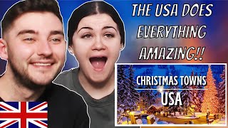 British Couple Reacts to The 24 MOST FESTIVE Christmas Towns In The US