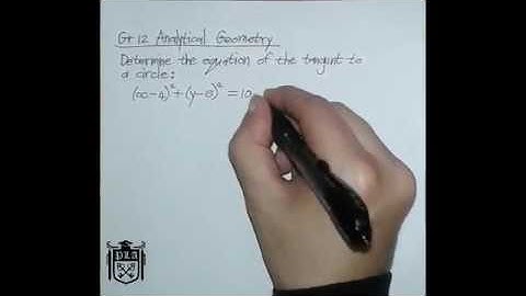 Grade 12 - Analytical Geometry