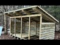Building a wood shed .