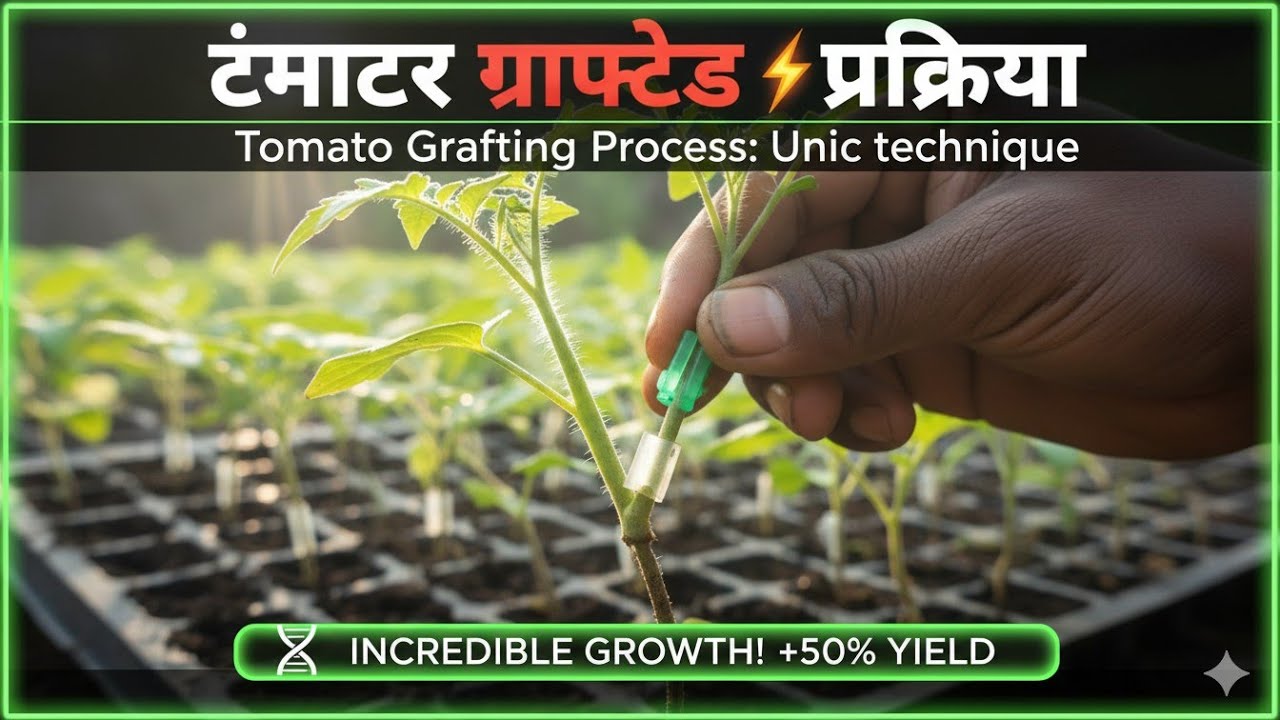 टमाटर ग्राफ्टिंग प्रक्रिया tomato grafting process