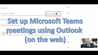 Quick tutorial to setup online microsoft teams meetings using outlook
on the web at office.com this is designed help teachers setting up
c...