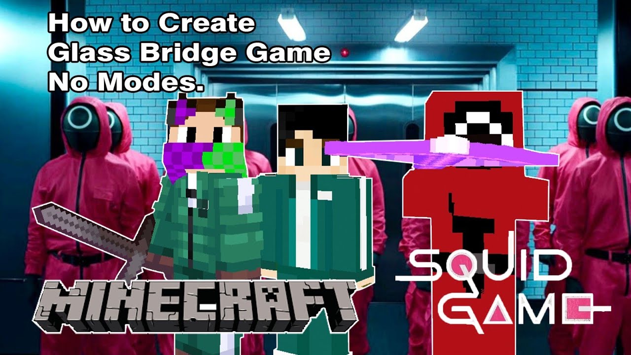 How to Create Glass Bridge Minecraft Squid Game - YouTube