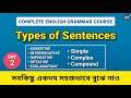 Sentence কত প্রকার? Types of Sentences in English Grammar | Simple Compound Assertive |Day 2 বাংলায়