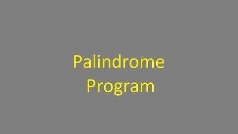 Palindrome C Program