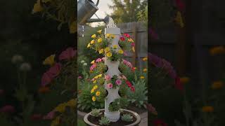 Simple PVC pipe could turns itno stunning flower tower