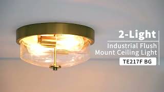 Emliviar 12" Modern Flush Mount Ceiling Light | Clear Glass | Bedroom Hallway | White (TE217F BF)