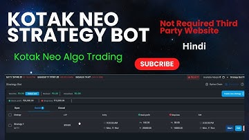 Kotak Neo Strategy Bot | Kotak Neo Algo Trading | Kotak Neo New Feature