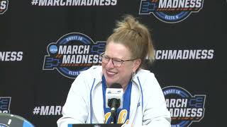 UCLA HC Cori Close, Angela Dugalić, Gabriela Jaquez address media in Sacramento before Sweet 16