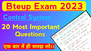 20 Most Important Questions | Control System | Elective Subject | Electronics 6th Sem