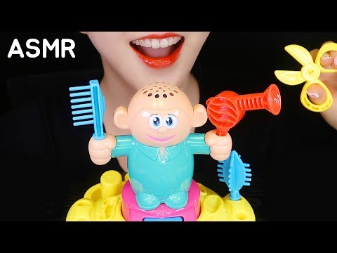 EDIBLE HAIR DRESSER ASMR OODLY SATISFYING COOKIE DOUGH MUKBANG ASMR NO TALKING ?