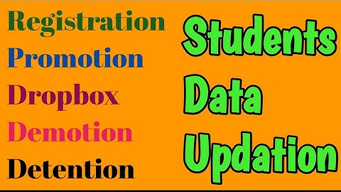 Students Data Updation| Update Students Data| Promotion|