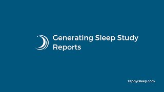 DataViewer - Generating a Sleep Study Report