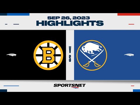 NHL Pre-Season Highlights | Bruins vs. Sabres - September 26, 2023