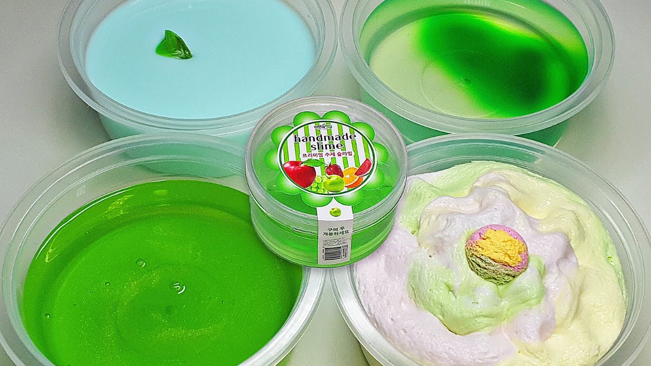 🍃 문구점 슬라임으로 액괴 4개 만들기! / 투명 액괴, 펄 액괴, 퐁당 액괴, 푹신 액점 / 액체괴물 / 슬라임 / 박뮤즈