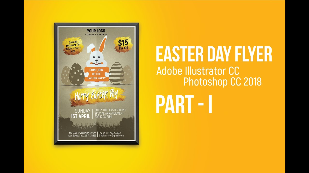 Easter Day Flyer Design | Adobe Illustrator & Photoshop CC 2018 | Flyer Tutorial