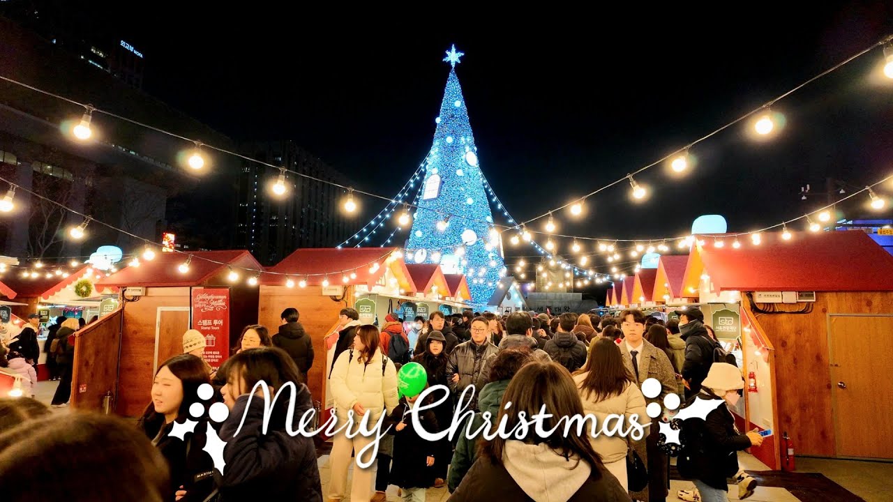 Вау~ С первого дня толпы!!! 🎄 Рождественский рынок 2025 в Кванхвамун