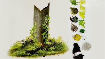 How to Paint  Tree Trunk with Acrylic - easy drawing - Step By Step - painting ll THE ART_OFFICIAL