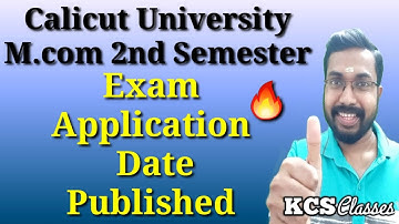 M.com 2nd Semester Exam Online Registration Date Published|Calicut University|KCS classes