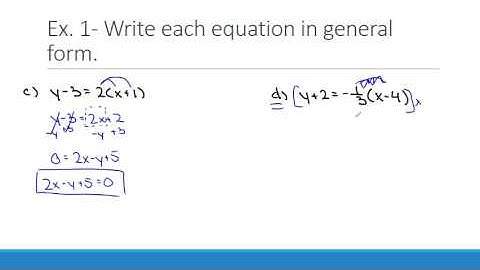 General Form for a Linear Relation