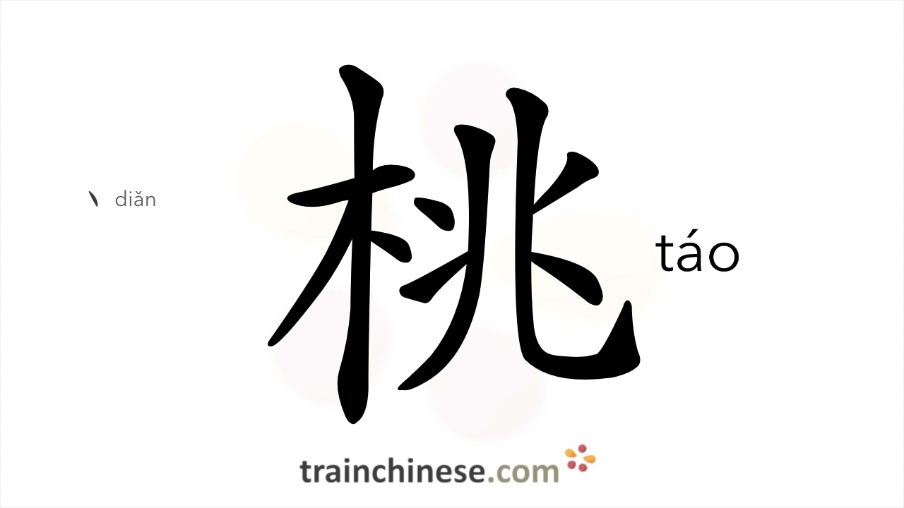 How to write 桃 (táo) – peach – stroke order, radical, examples and spoken audio