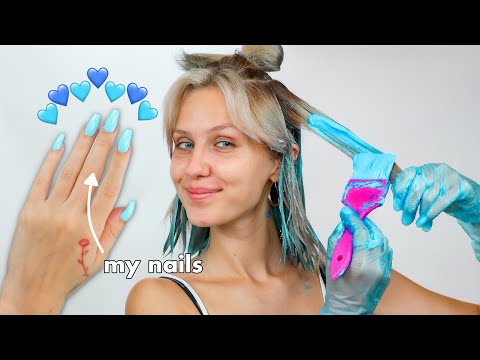 I dyed my hair Baby Blue to match my Nails
