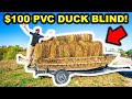 Building a DIY $100 PVC Homemade DUCK Hunting Blind CHALLENGE!!!
