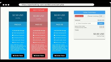 AJAX Hosting Cart - Full Live Preview - WHMCS Order Form Template