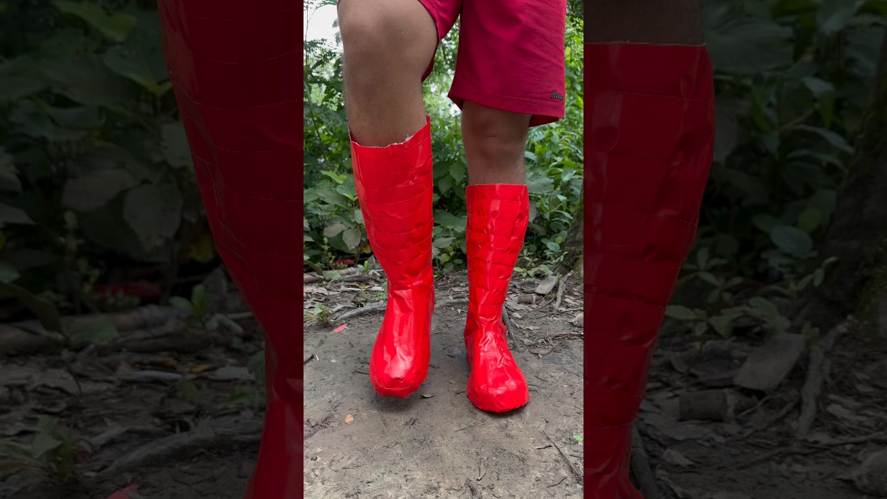 Bushcraft skills: Smart trick to make waterproof Gumbot in the forest #bushcraft #camping #outdoors