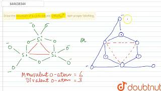 Draw the structure of a cyclic silicate, (Si_(3)O_(9))^(6-) with proper labelling. | 12 | p-BLOC... 3 Orthosilicate Nesosilicate Silicates