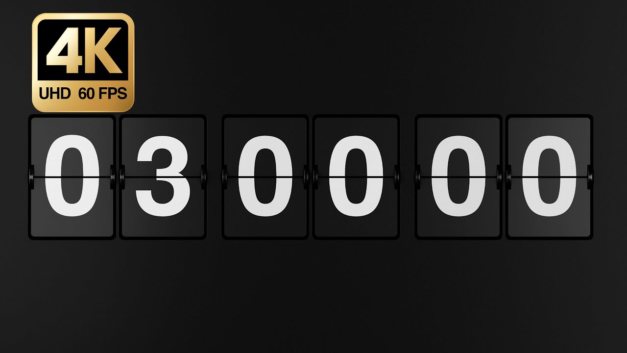 3 Hour Flip Clock Countdown Timer 4K • No Music • Minimal Focus & Study ...