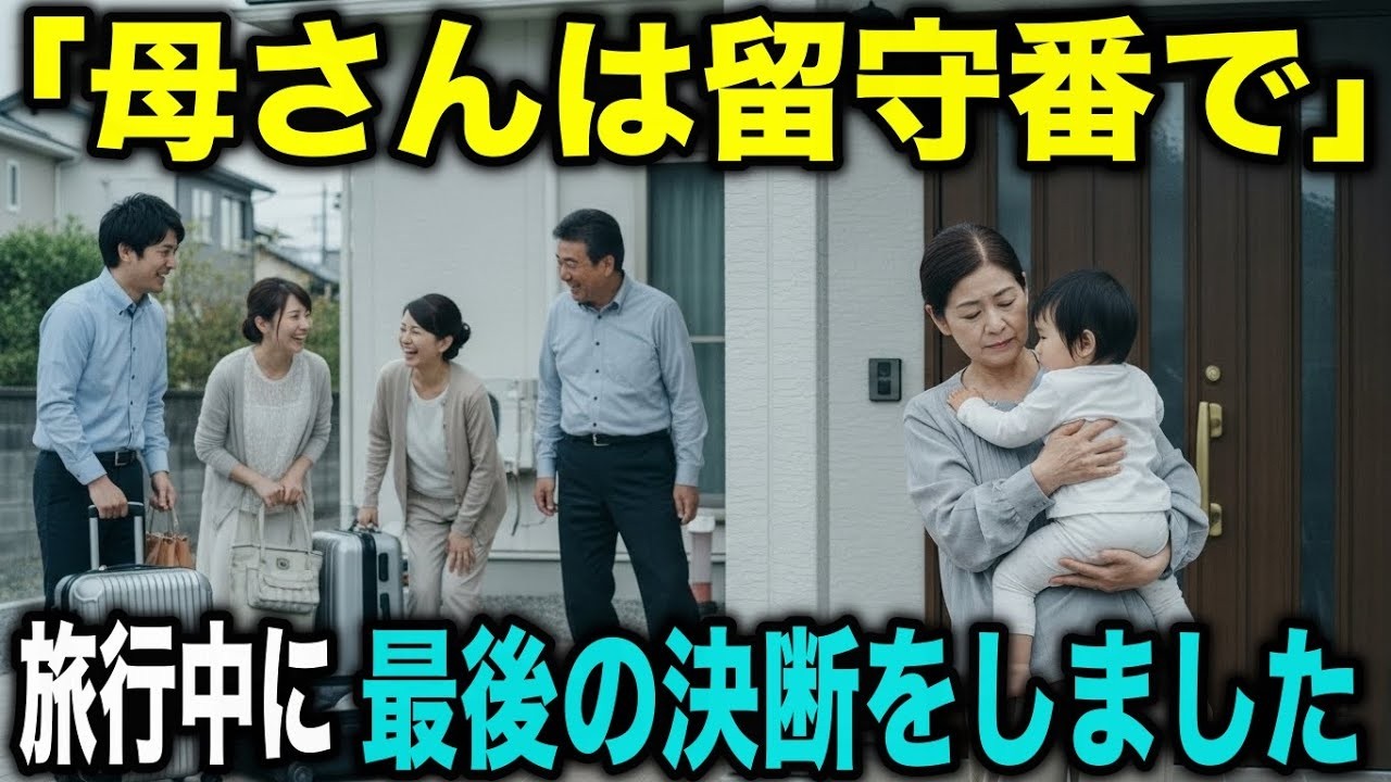 「母さんは留守番で」孫と私を置き去りにし、嫁両親だけ連れて海外へ行った息子——その瞬間、私は決意しました