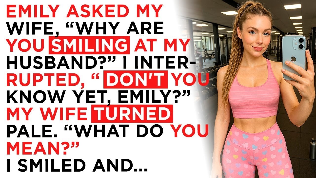 Emily asked my wife, “Why are you smiling at my husband?” I interrupted, “Don't you know yet, Emily