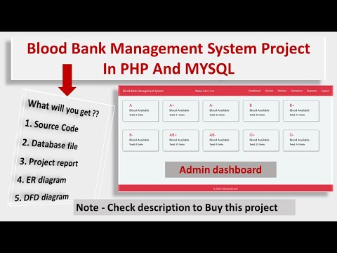 Blood Bank Management System Project in PHP and MySQL With Source code || PHP Projects