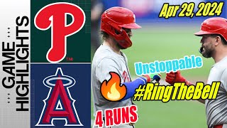 Phillies vs Angels [Highlights Today] April 29, 2024 | 4 RUNS Phillies go 🤘