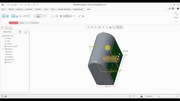 PTC Creo 3.0 Parametric How to Create  Hole Chanfer Round Tutorial 4 for beginners