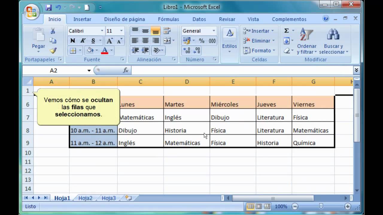 Mostrar Filas Ocultas Excel No Funciona