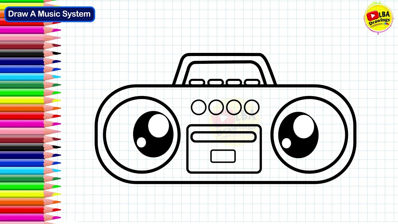 How To Draw Music System - YouTube