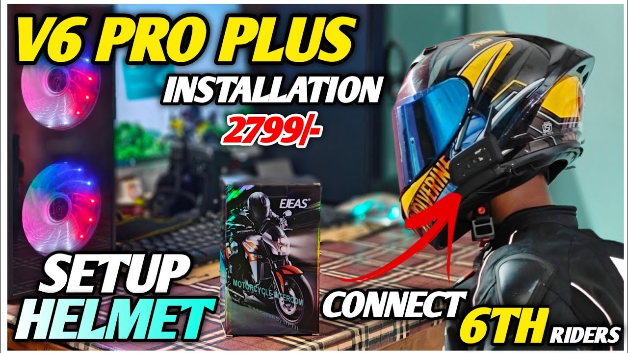 V6 Pro Plus intercom Installation | Best Budget Intercom For Helmet | Connect 6th Riders