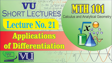 MTH101 short Lecture 21 | Applications of Derivatives (Increasing and Decreasing Functions)