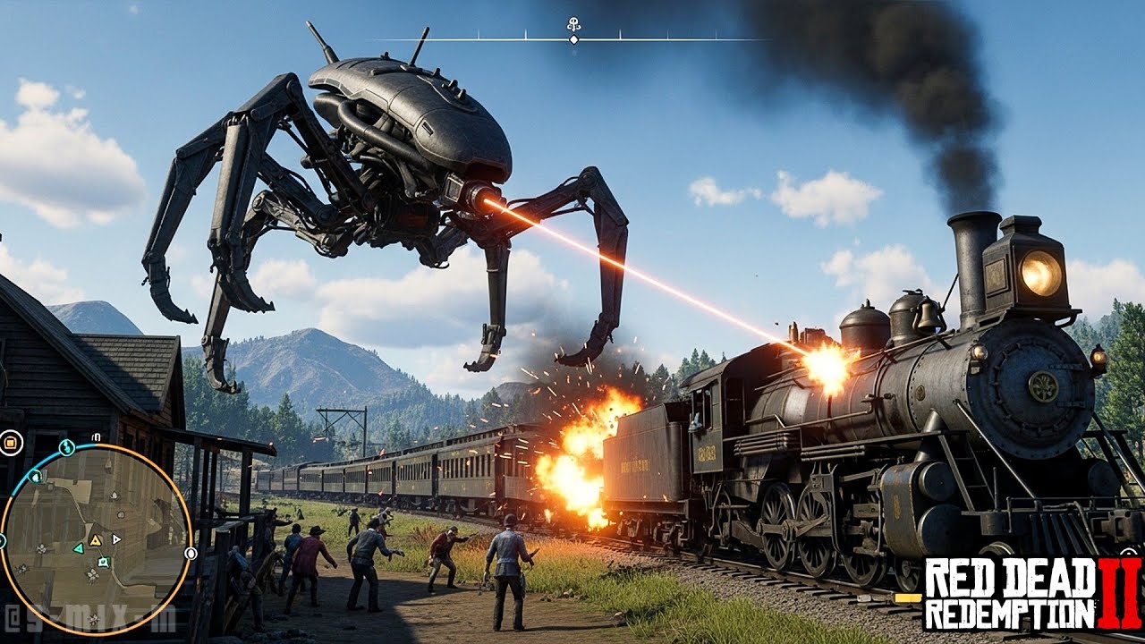 RDR2 Alien Attack Gameplay | Cowboys vs UFOs (AI Concept) - YouTube