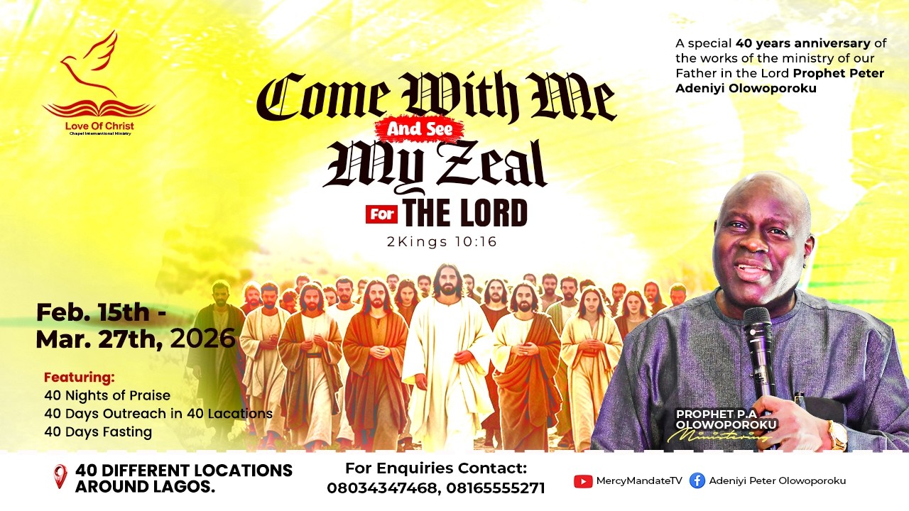 COME WITH ME AND SEE MY ZEAL FOR THE LORD - 2KINGS 10:16 || DAY 12 || 26/2/2026