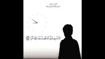 لَا تَدْرِي لَعَلَّ اللَّهَ يُحْدِثُ بَعْدَ ذَلِكَ أَمْرًا (1)سورة الطلاق