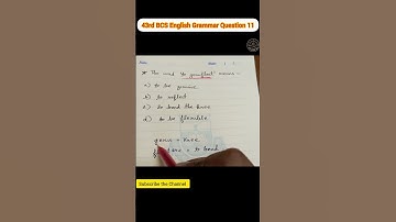 43rd BCS Preliminary English Grammar Question Solution | Part : 11