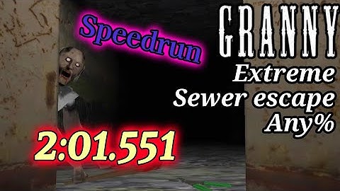 Granny V.1.8 - Extreme mode Sewer ending Speedrun World Record