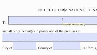 30 day notice to quit or terminate tenancy how to fill out by san diego eviction attorney youtube