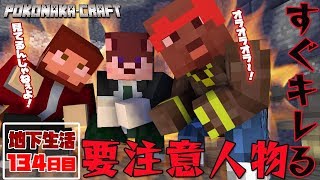 マインクラフト ┃キレやすい奴には要注意！地下生活134日目/ぽこなかくら#384