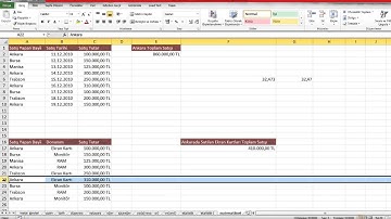 excelde istatistiksel ve matematiksel işlemler