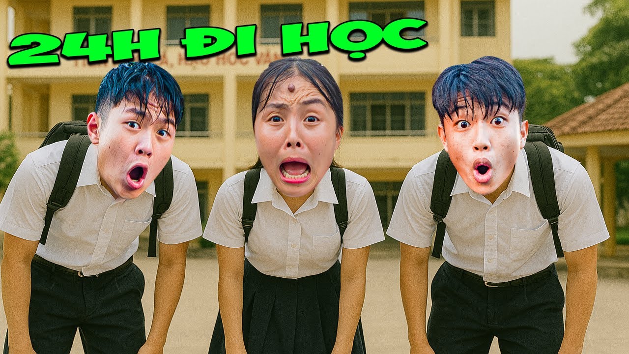 Thử Thách Đi Học Cùng Trẻ Trâu Phát Hiện Thắng & Long Dựng Trại Trong Sân Trường